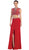 Two Piece Illusion Jewel Sheath Evening Dress