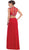 Two Piece Illusion Jewel Sheath Evening Dress
