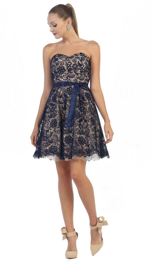 Lace Sweetheart A-line Cocktail Dress