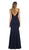 May Queen - Sleeveless V-neck Sheath Evening Dress in Blue