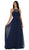 May Queen - Pleated Illusion Halter A-line Evening Dress