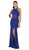 Two-Piece Lace Panel Sheath Evening Gown