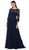 May Queen llusion Bateau Embellished Evening Dress MQ1484 In Blue