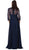 Bedazzled Illusion Bateau Evening Dress