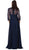 May Queen - MQ1484 Bedazzled Illusion Bateau Evening Dress