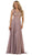 Scalloped Metallic Lace A-Line Prom Gown