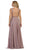 Scalloped Metallic Lace A-Line Prom Gown