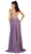 Scalloped Metallic Lace A-Line Prom Gown