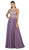 Scalloped Metallic Lace A-Line Prom Gown