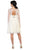 May Queen - MQ1490 Sheer Long Sleeve A-line Cocktail Dress In White