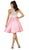 May Queen - MQ1492 High Halter Neck Bejeweled Cocktail Dress In Pink