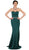 Strapless Glimmering Waist Evening Gown