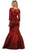 May Queen - MQ1501 Beaded Illusion Bateau Trumpet Evening Dress