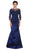 May Queen - MQ1501 Beaded Illusion Bateau Trumpet Evening Dress