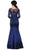May Queen - MQ1501 Beaded Illusion Bateau Trumpet Evening Dress