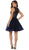 Jeweled V-neck A-line Cocktail Dress