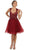Jeweled V-neck A-line Cocktail Dress