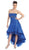 Strapless Pleated Empire High Low Prom Gown