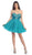 May Queen - MQ697 Bejeweled Bodice Strapless Sweetheart Cocktail Dress In Green