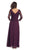 Sheer Long Sleeve Floral Accented A-Line Evening Dress