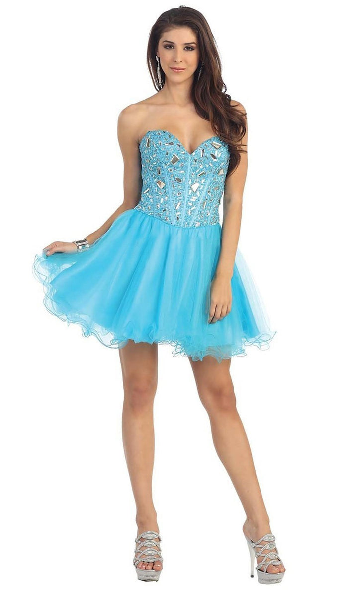 Strapless Sweetheart Corset Cocktail Dress