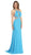 High Halter Keyhole Cutout Prom Gown