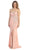 May Queen - Fashionable Embellished Strapless Ruched Bodice Long Dress in Pink