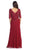 Draped Sleeve Sequined Sheath Evening Dress