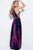 59453 Plunging Halter Embellished Belt Chiffon Prom Dress