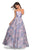 La Femme - 27507 Strapless Sweetheart Jacquard Ballgown In Multi-Color