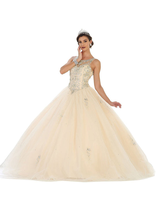 Crystal Embellished Jewel Quinceanera Ballgown