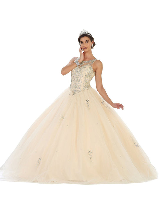 May Queen - Crystal Embellished Jewel Quinceanera Ballgown