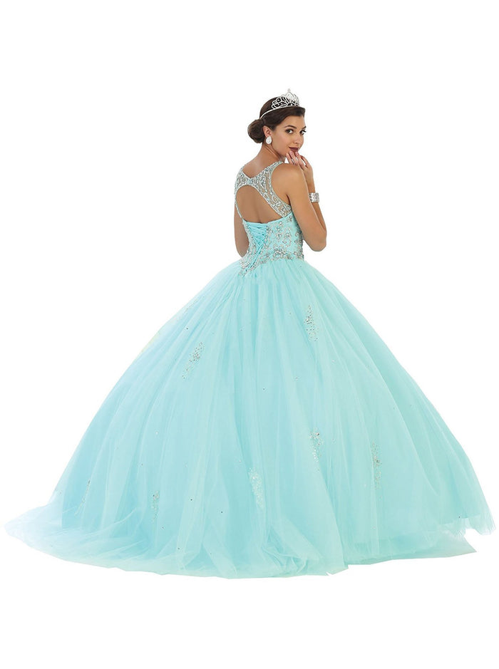 Crystal Embellished Jewel Quinceanera Ballgown
