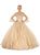 Embroidered Long Sleeve Quinceanera Ballgown