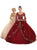 Embroidered Long Sleeve Quinceanera Ballgown