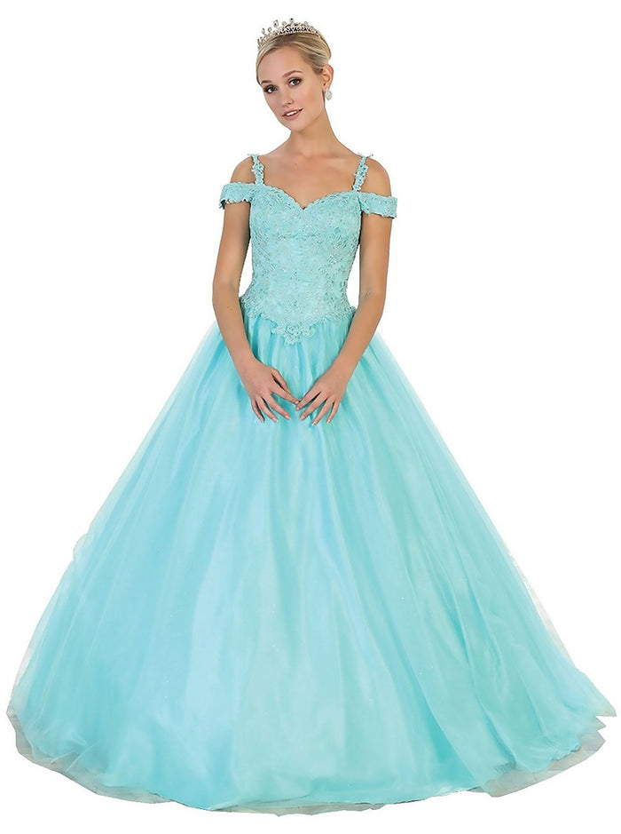 Beaded Lace Sweetheart Quinceanera Ballgown