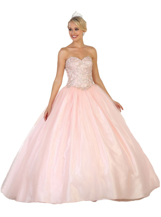 Strapless Embellished Sweetheart Quinceanera Ballgown