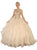 Gilded Jewel Neck Ruffled Quinceanera Ballgown
