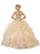 Gilded Jewel Neck Ruffled Quinceanera Ballgown