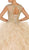 Gilded Jewel Neck Ruffled Quinceanera Ballgown
