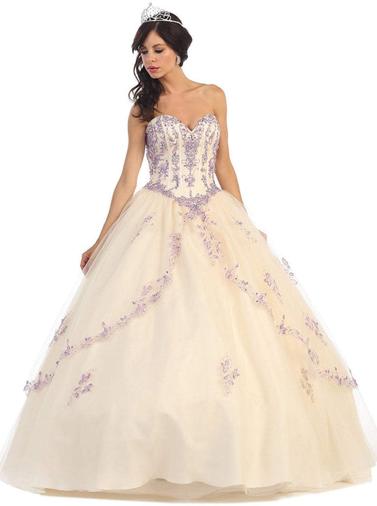 May Queen - LK61 Bedazzled Sweetheart Quinceanera Ball Gown