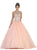 Lustrous Jeweled High Neck Ball Gown