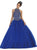 Lustrous Jeweled High Neck Ball Gown