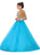 May Queen - LK87 Cap Sleeve Crystal Embellished Quinceanera Ballgown In Blue