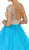 May Queen - LK87 Cap Sleeve Crystal Embellished Quinceanera Ballgown In Blue