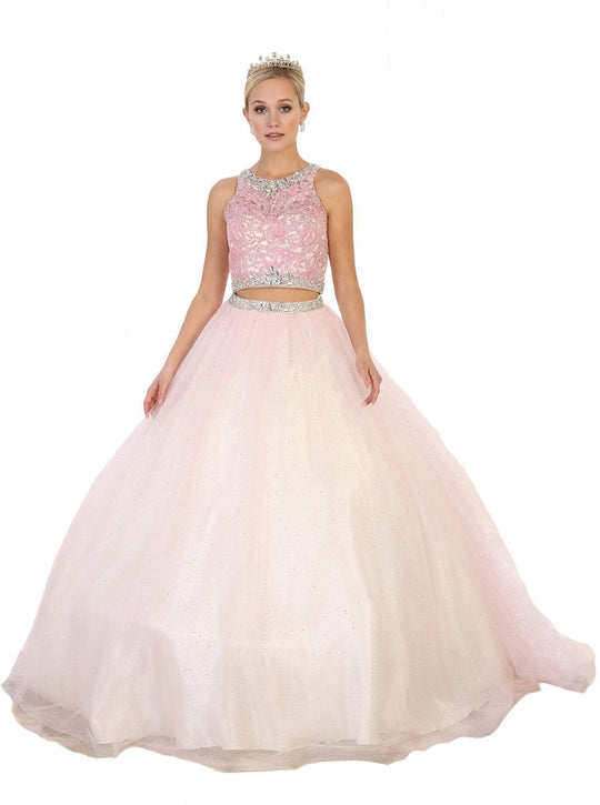 May Queen - Two Piece Bejeweled Quinceanera Ballgown