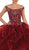 Embellished Illusion Off-Shoulder Ruffled Quinceanera Ballgown