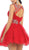 Stunning Beaded Illusion Neck Cocktail Dress