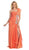 May Queen - MQ-1013 Ruched Sweetheart A-line Evening Dress in Orange