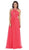 Shirred Cutout Halter A-Line Long Evening Dress